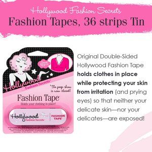 Hollywood Fashion Secrets Medical Quality Double Stick Fashon Tape 36 Strips Tin
